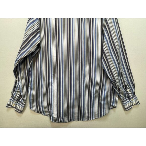 Thomas Dean Mens Long-Sleeve Button-Up Shirt Size XL Multicolor Striped - Picture 10 of 10